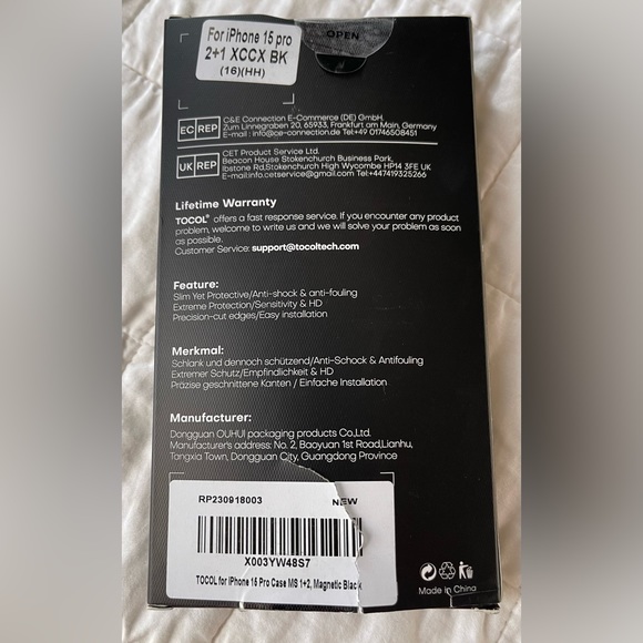 NEW TOCOL IPhone 15 Pro Clear Case, Magnetic - Picture 4 of 5